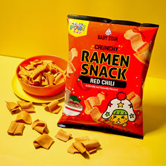 Baby Star Crunchy Ramen Snack Wide - Red Chili 6oz (6 Pack) Oyatsu
