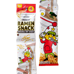 Baby Star Crunchy Ramen Snack Tiny Original Soy Sauce 2.96oz 4-Pack