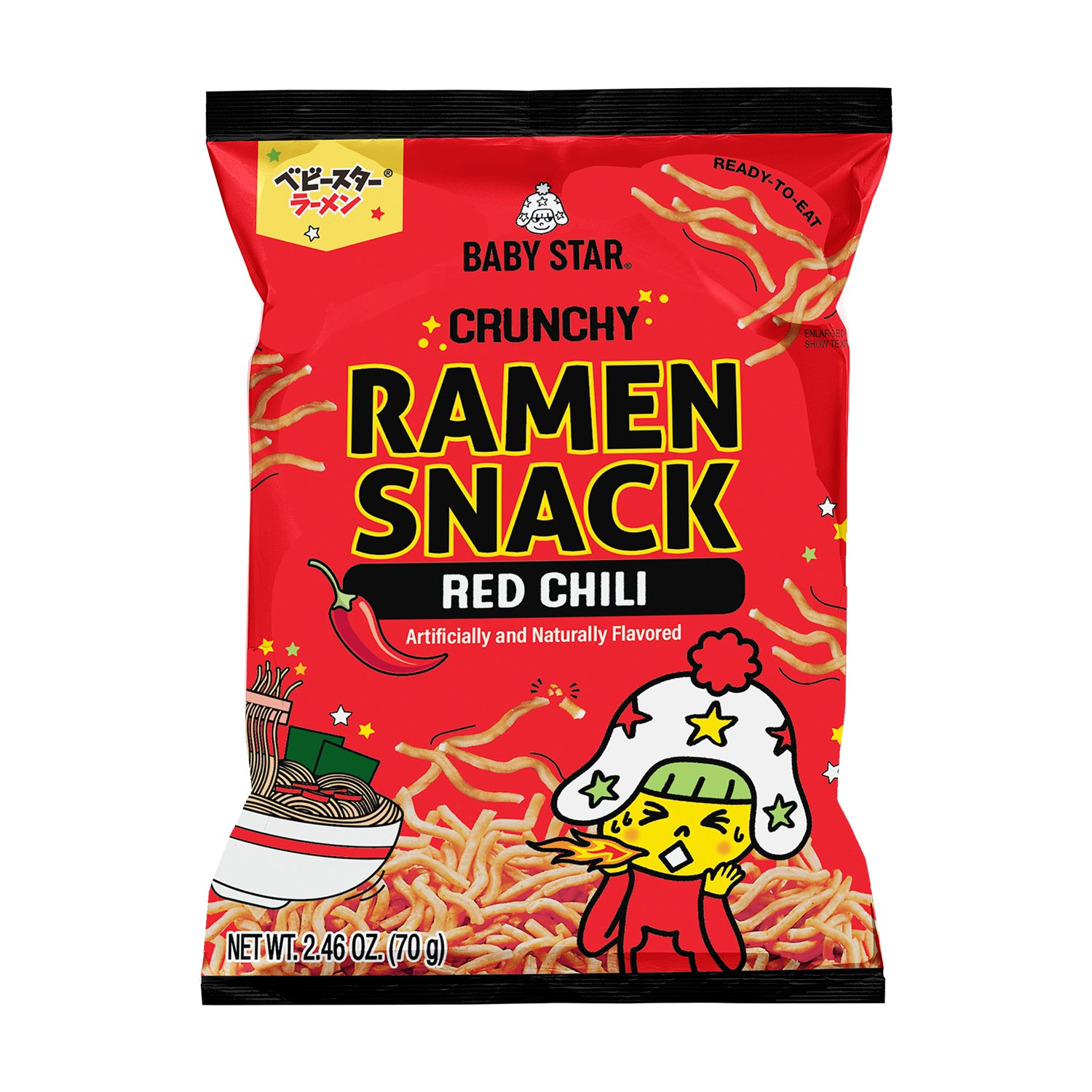 Baby Star Crunchy Ramen Snack Tiny (Red Chili 2.46oz) Oyatsu