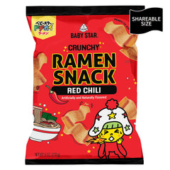 Baby Star Crunchy Ramen Snack Wide - Red Chili 6oz (6 Pack) Oyatsu