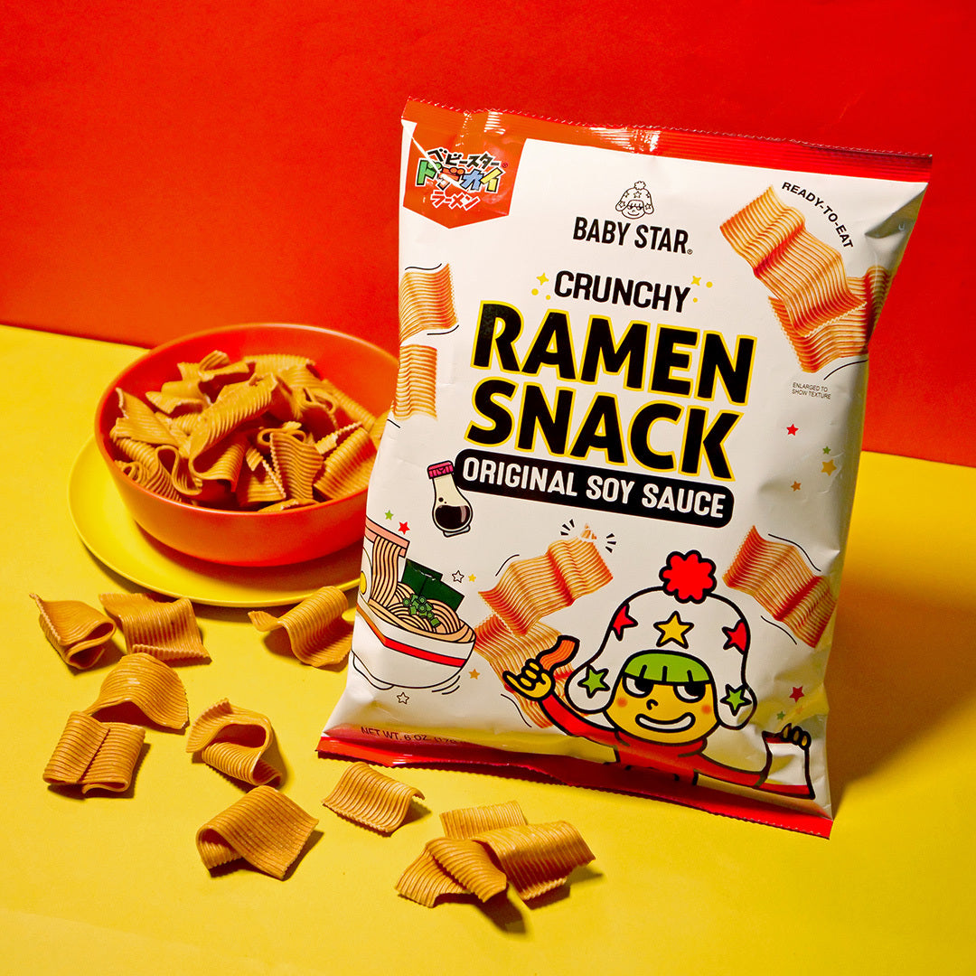 Baby Star R Round Baby Star Ramen Snack | Original Soy Sauce, Crunchy Noodle Chips (6oz ...