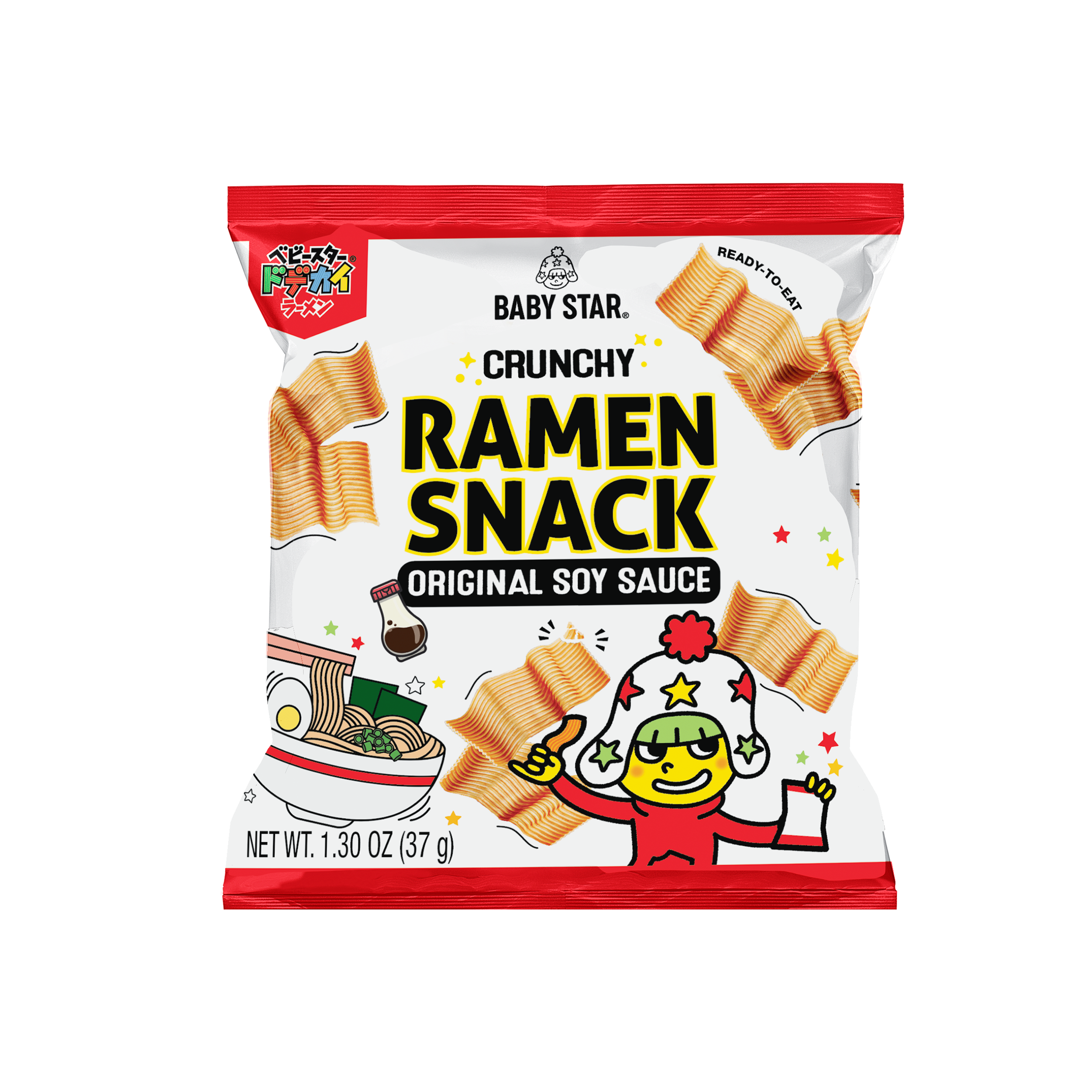 Baby Star Crunchy Ramen Snack Wide Original Soy Sauce 1.3oz
