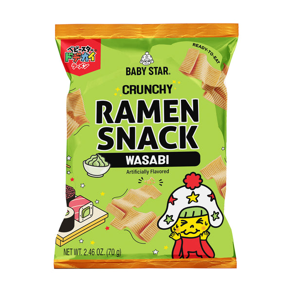 Baby Star Wasabi Ramen Snack Wide | Spicy Crunch Noodle Chips